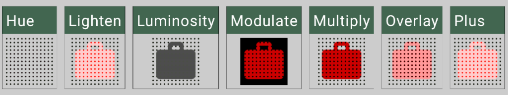 Examples of the effect of BlendMode for adding a pattern to an image